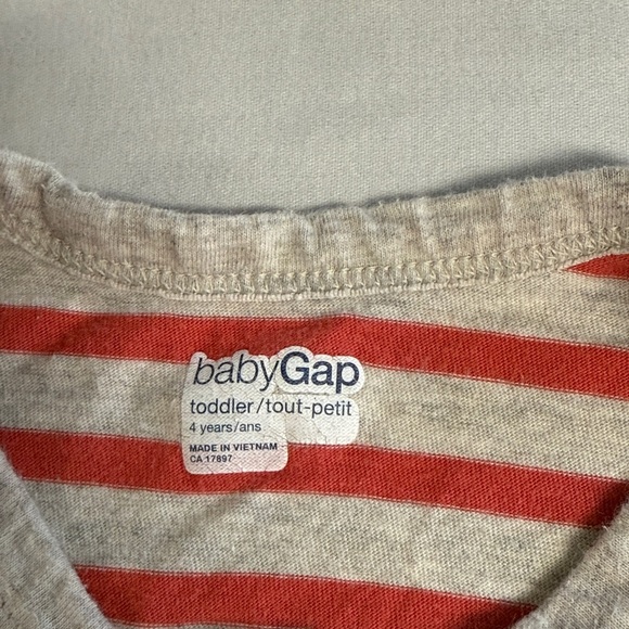 GAP - Red and Gray Striped Scuba Club Short Sleeve Tee - Picture 2 of 3